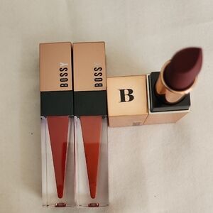 Boss Lipstick and Lip Gloss Set - Rich Burgundy